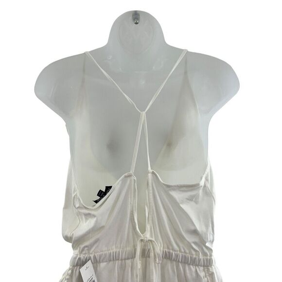 Topshop Womens Small Romper Jersey White Wrap Cover Up Romper Strappy - Picture 3 of 14